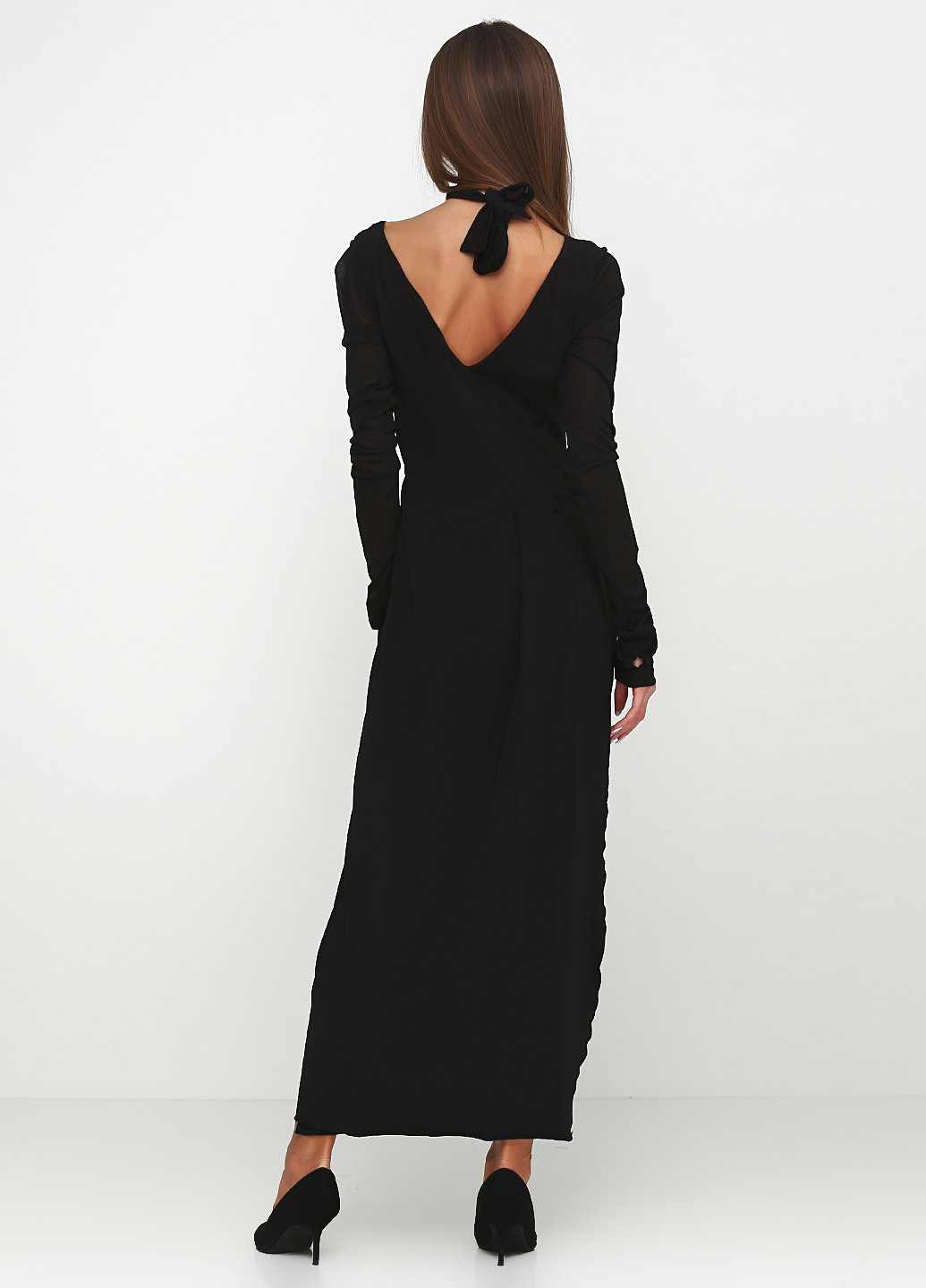 Черное кэжуал платье Oblique однотонное