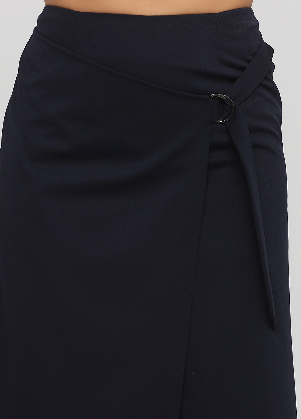 Темно-синяя офисная однотонная юбка Olga Shyrai for PUBLIC&PRIVATE