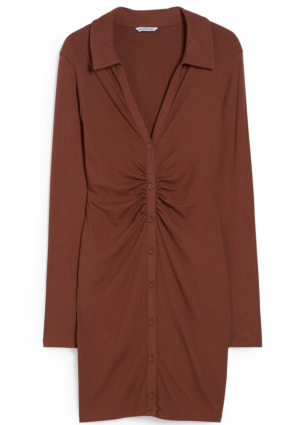 Коричнева кежуал сукня сукня-сорочка C&A однотонна