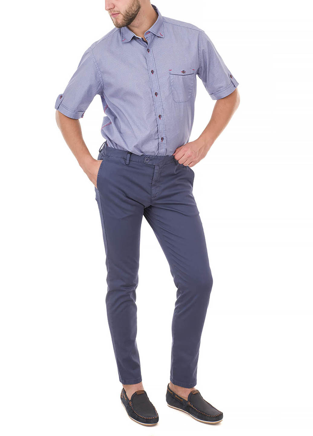 Синие кэжуал демисезонные зауженные брюки VICTOR COOL