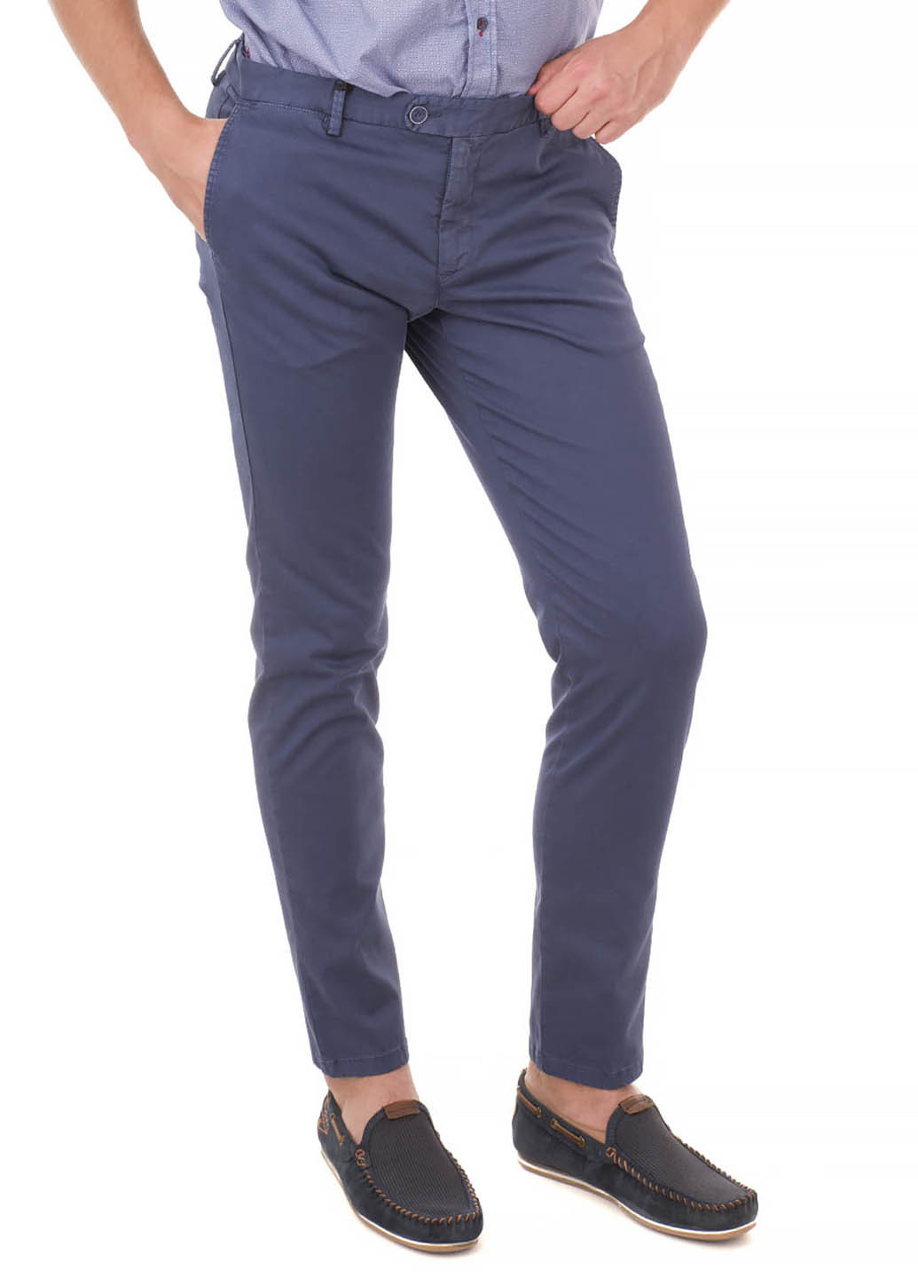 Синие кэжуал демисезонные зауженные брюки VICTOR COOL