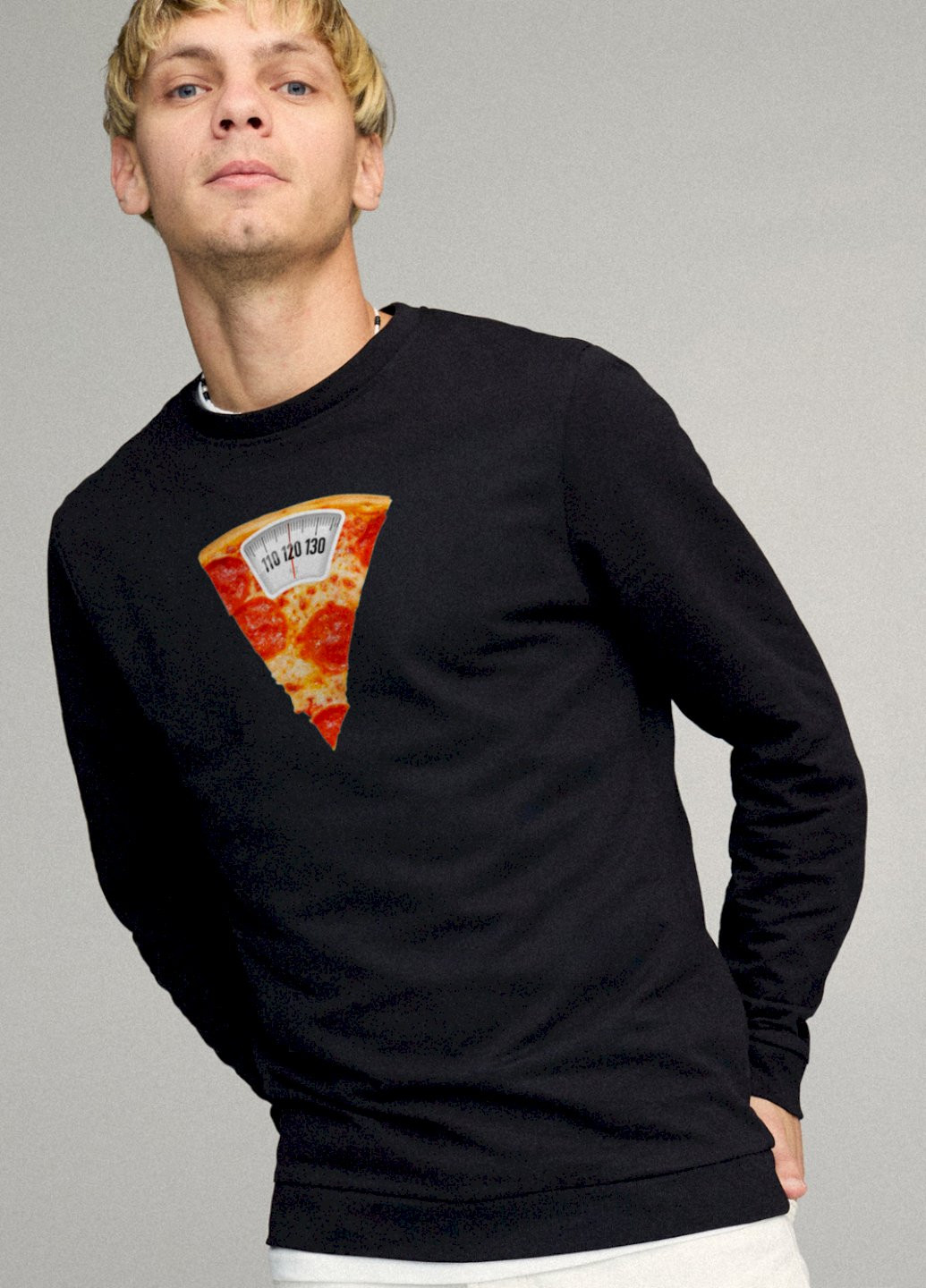 Чорний свитшот мужской basic /no flis/ YAPPI малюнок (254557606)