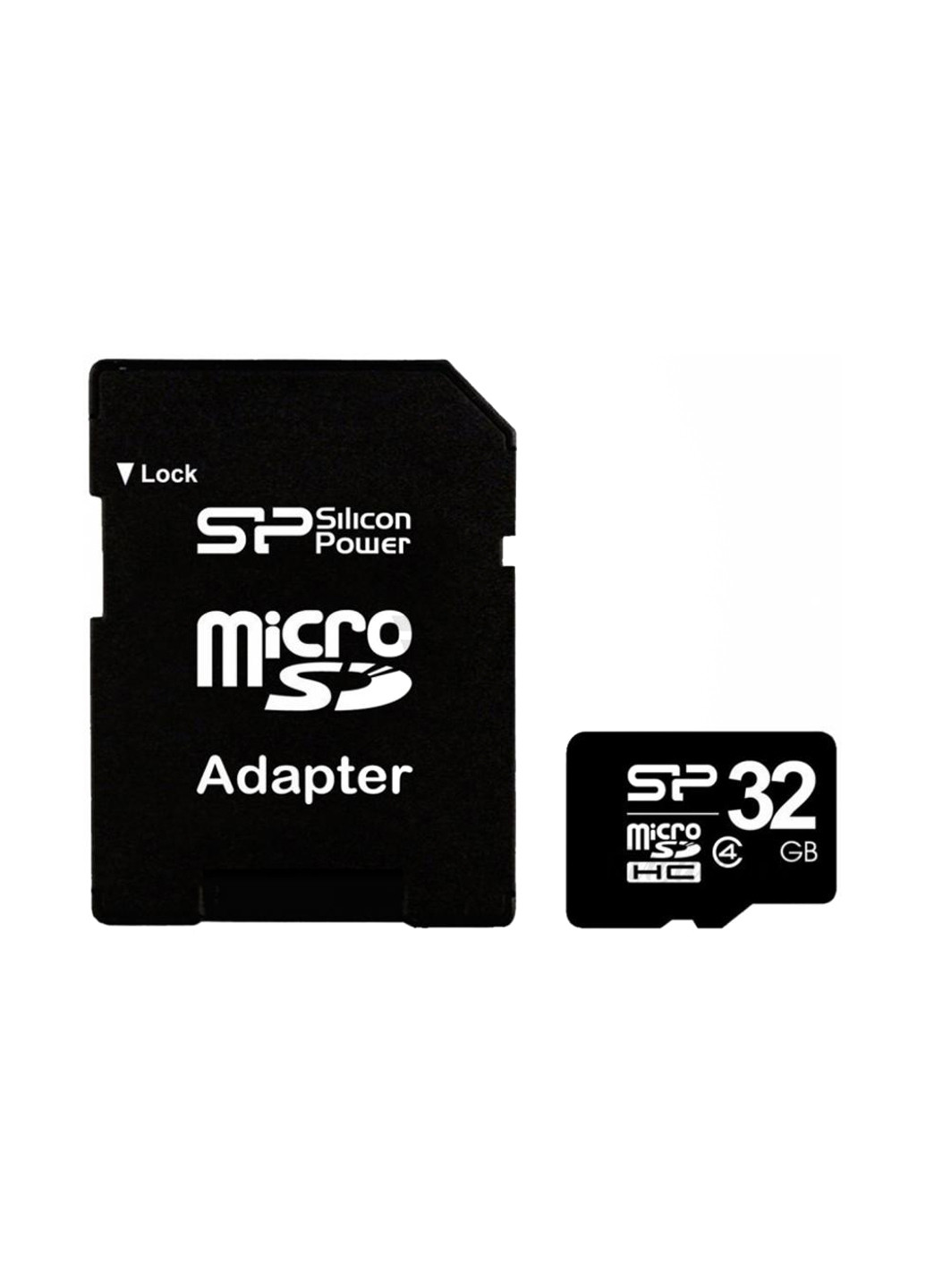 Карта пам'яті microSDHC 32GB C4 + SD-adapter (SP032GBSTH004V10SP) Silicon Power Карта памяти Silicon Power microSDHC 32GB C4 + SD-adapter (SP032GBSTH004V10SP) чорні