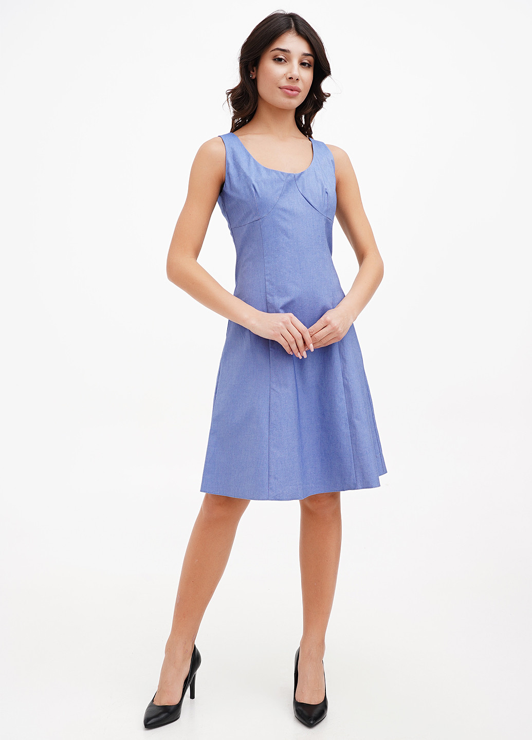 Темно-блакитна кежуал сукня Sassofono меланжева