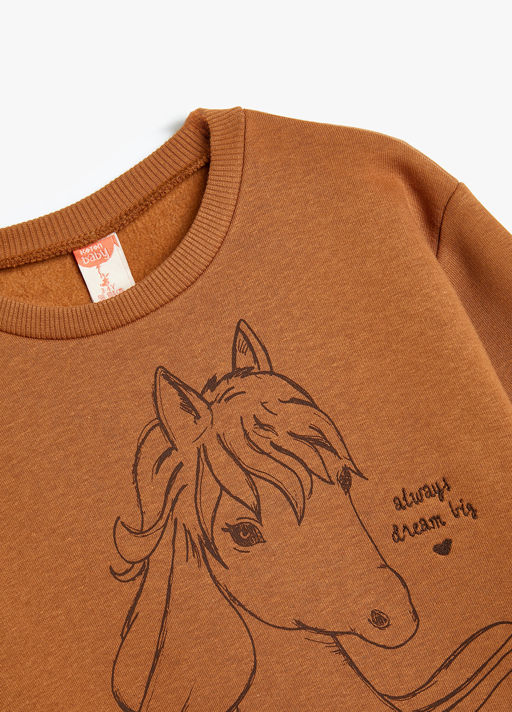 KOTON свитшот рисунок светло-коричневый кэжуал хлопок