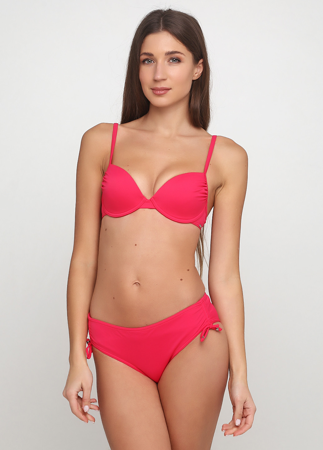 Малиновый летний купальник (лиф, трусики) раздельный Triumph