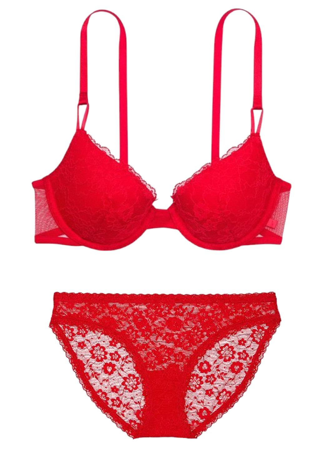 Червоний демісезонний комплект (бюстгальтер, трусики) Victoria's Secret