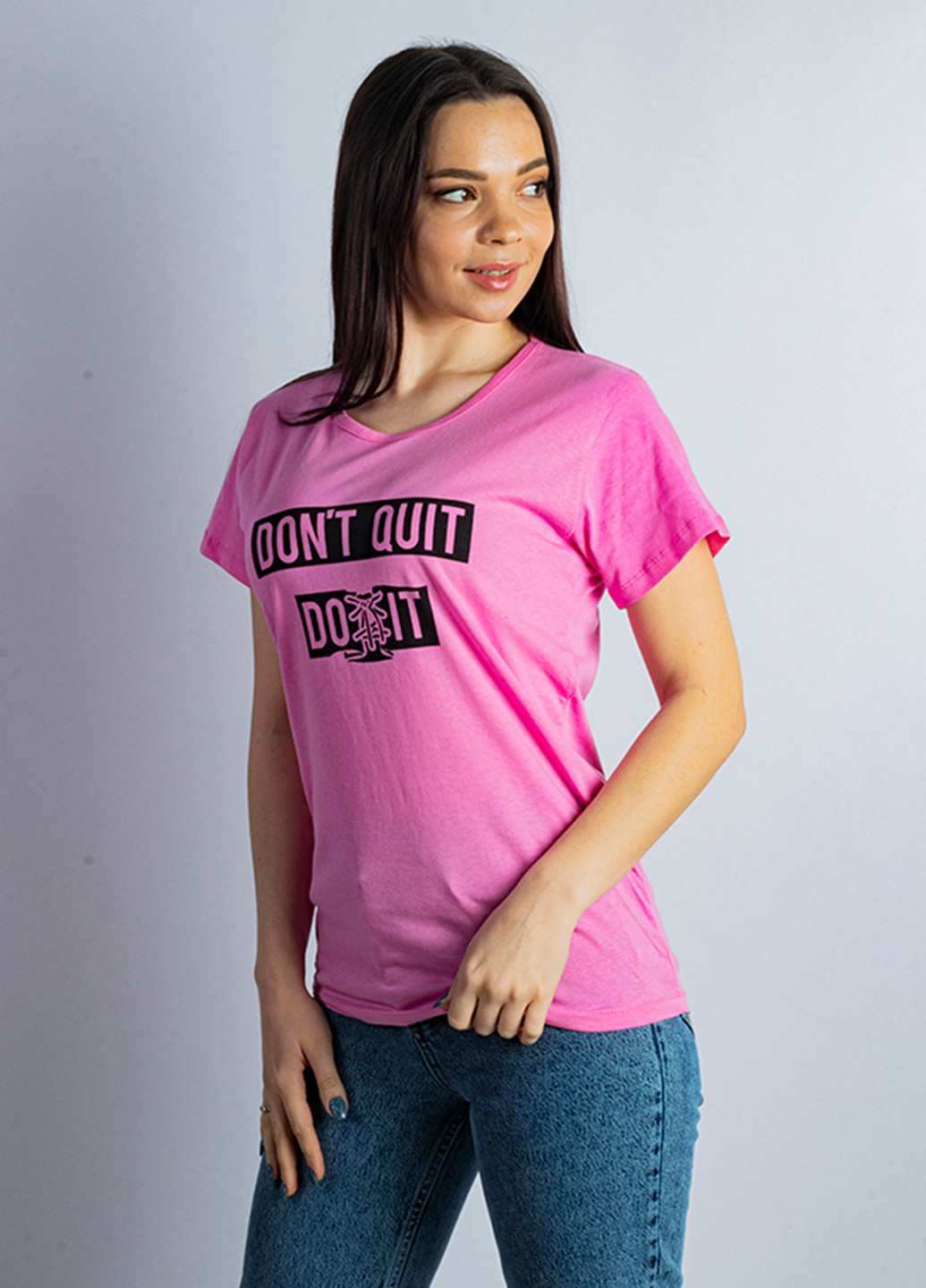 Розовая летняя футболка Time of Style