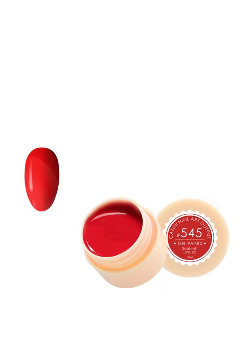 Гель-фарба для нігтів Output №545 (яскрава червона), 5 мл Canni (88099683)