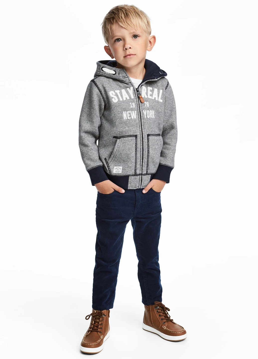 Темно-синие кэжуал демисезонные брюки зауженные H&M