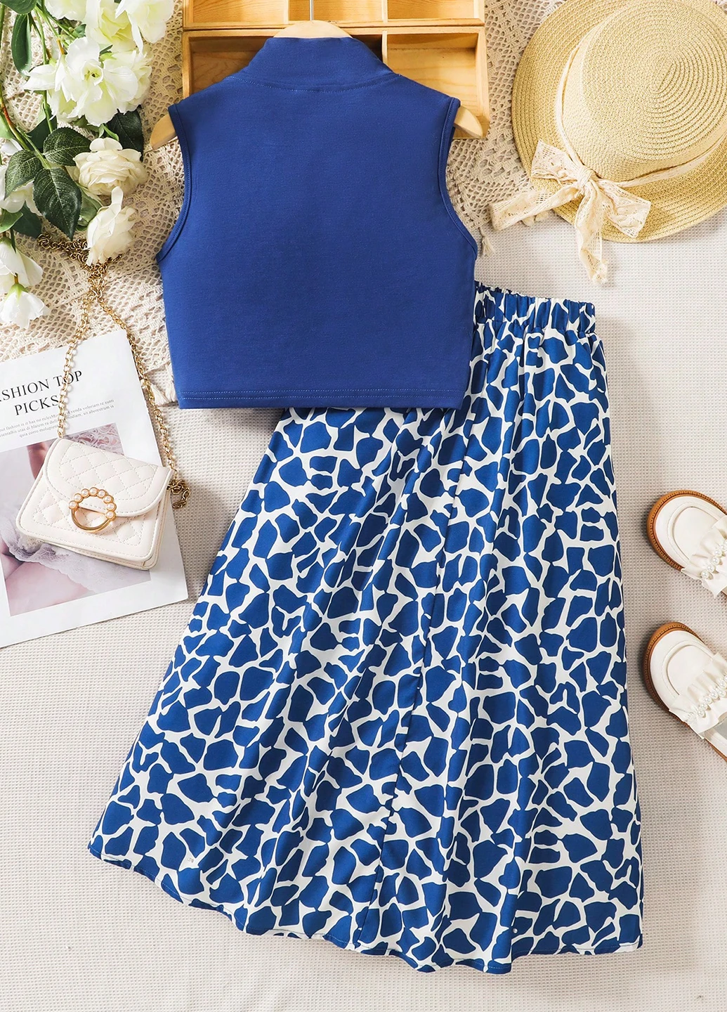 Комбинированный летний комплект (топ, юбка) SHEIN