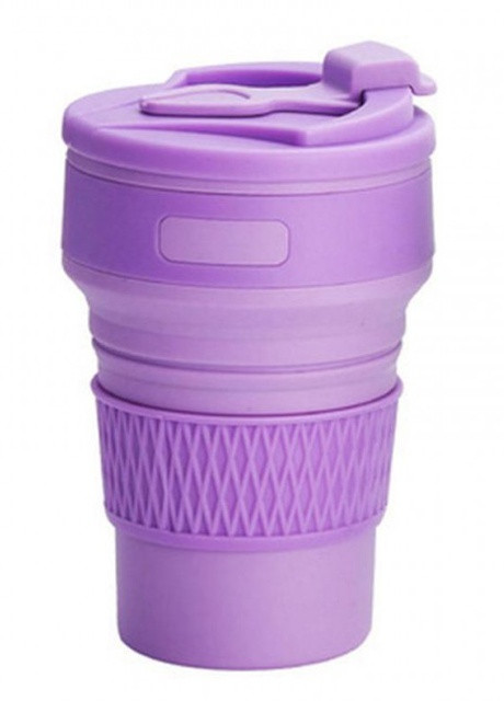 Складная силиконовая чашка, 350 мл с трубочкой, фиолетовая More (253888745)