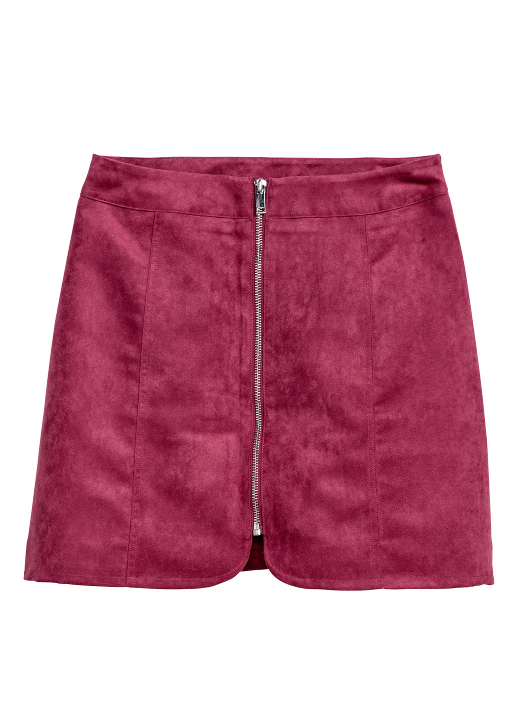 Бордовая кэжуал однотонная юбка H&M а-силуэта (трапеция)