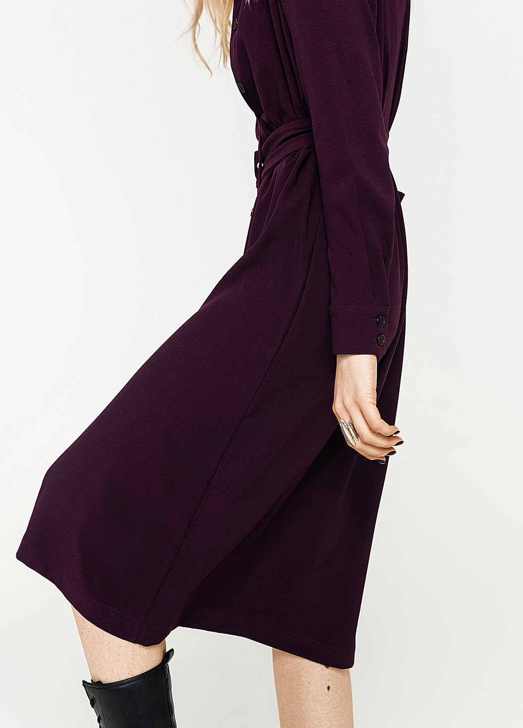 Темно-фиолетовое кэжуал платье рубашка befree