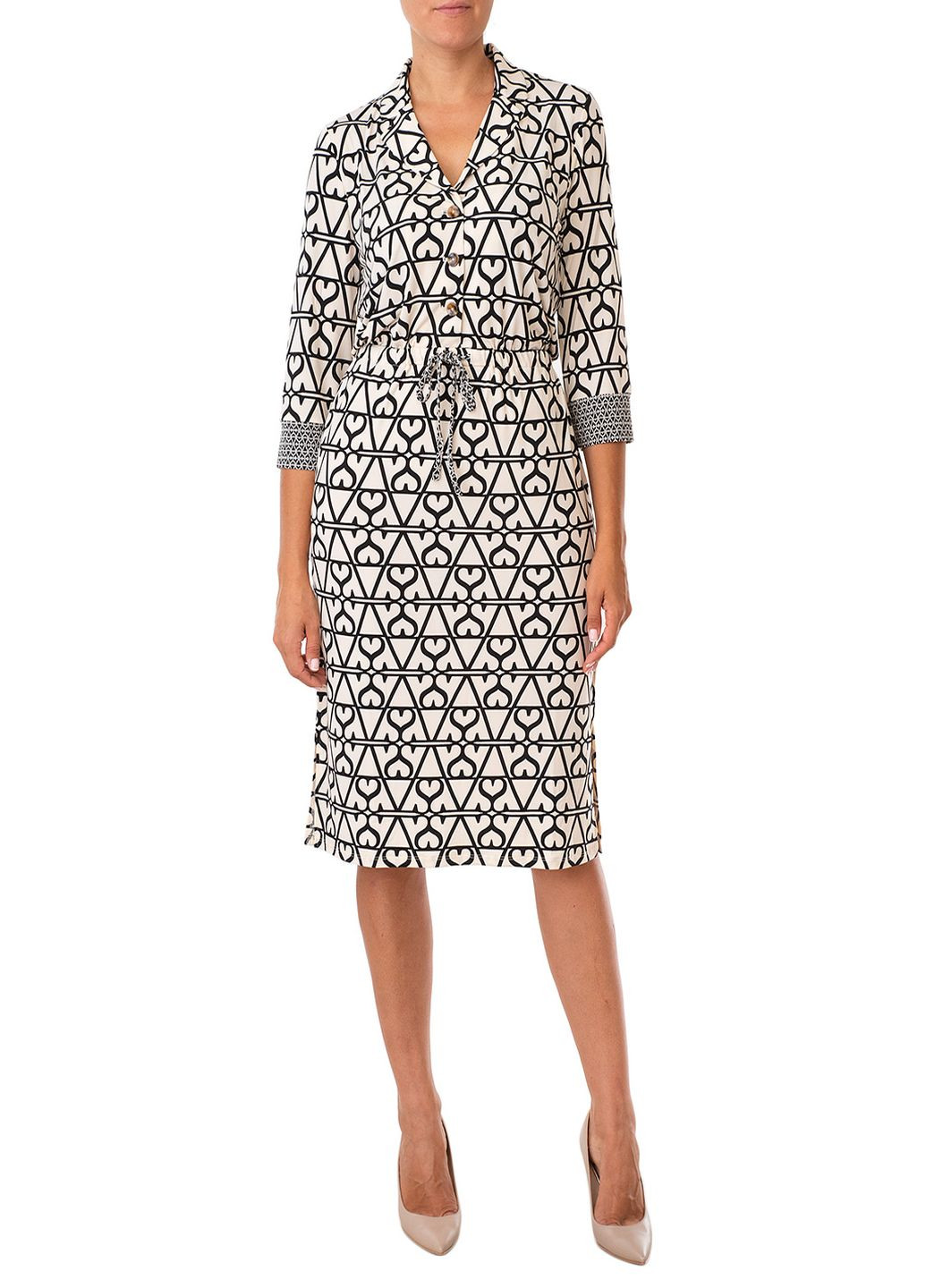 Комбінована кежуал плаття, сукня Oui з абстрактним візерунком