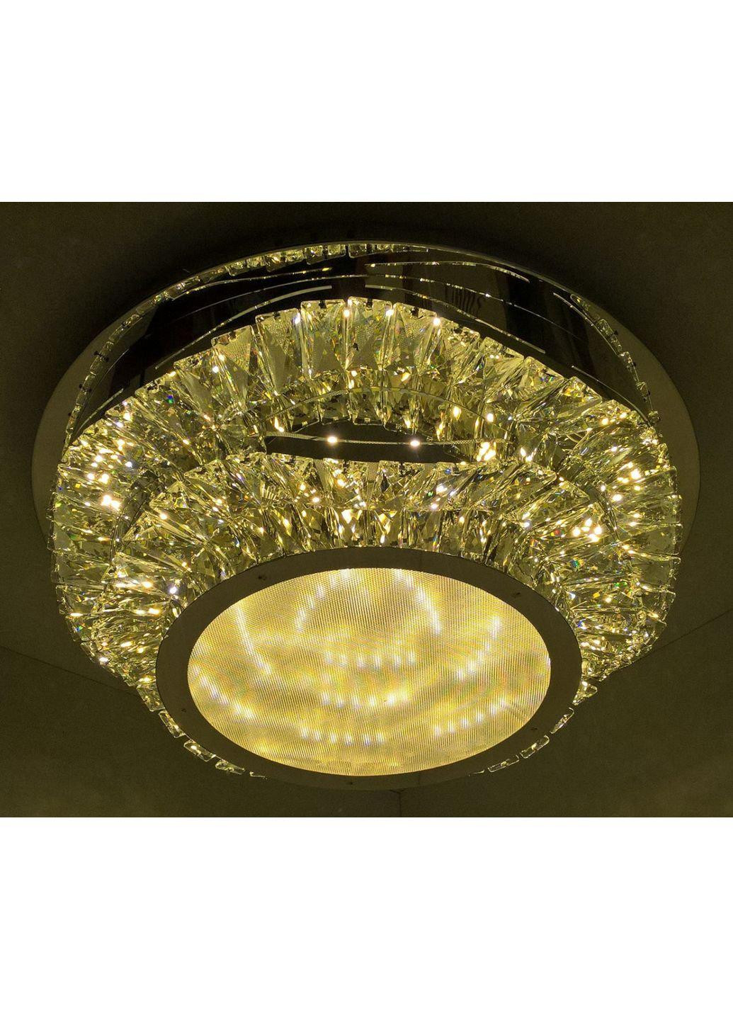 Люстра стельова кришталева LED з пультом C1784/500 Хром 18х50х50 см. Sunnysky (253122232)