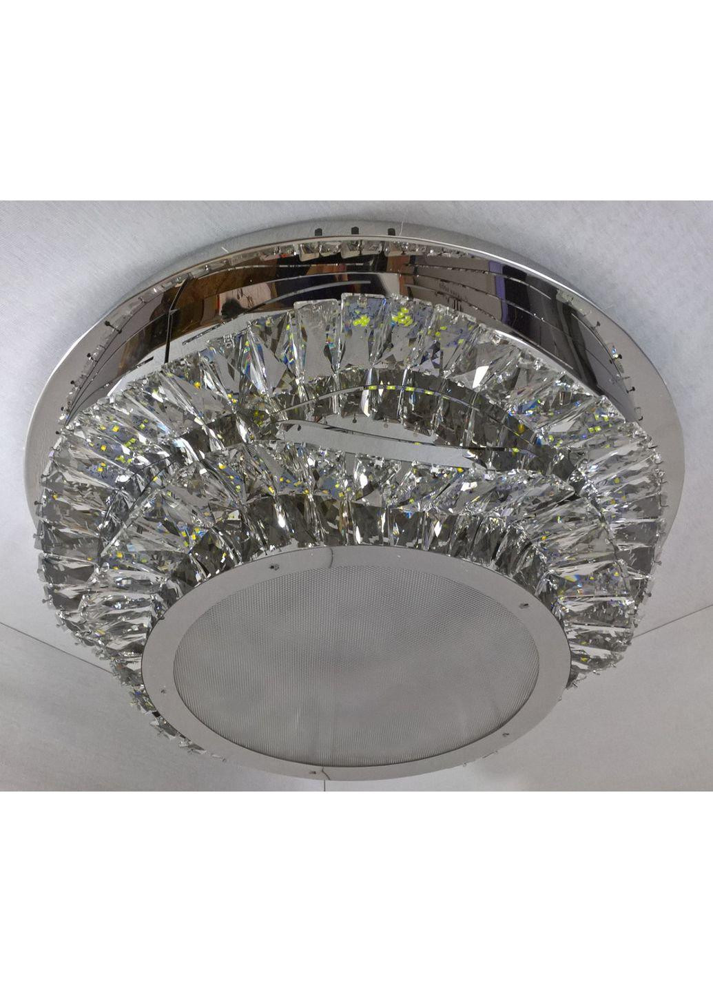 Люстра стельова кришталева LED з пультом C1784/500 Хром 18х50х50 см. Sunnysky (253122232)