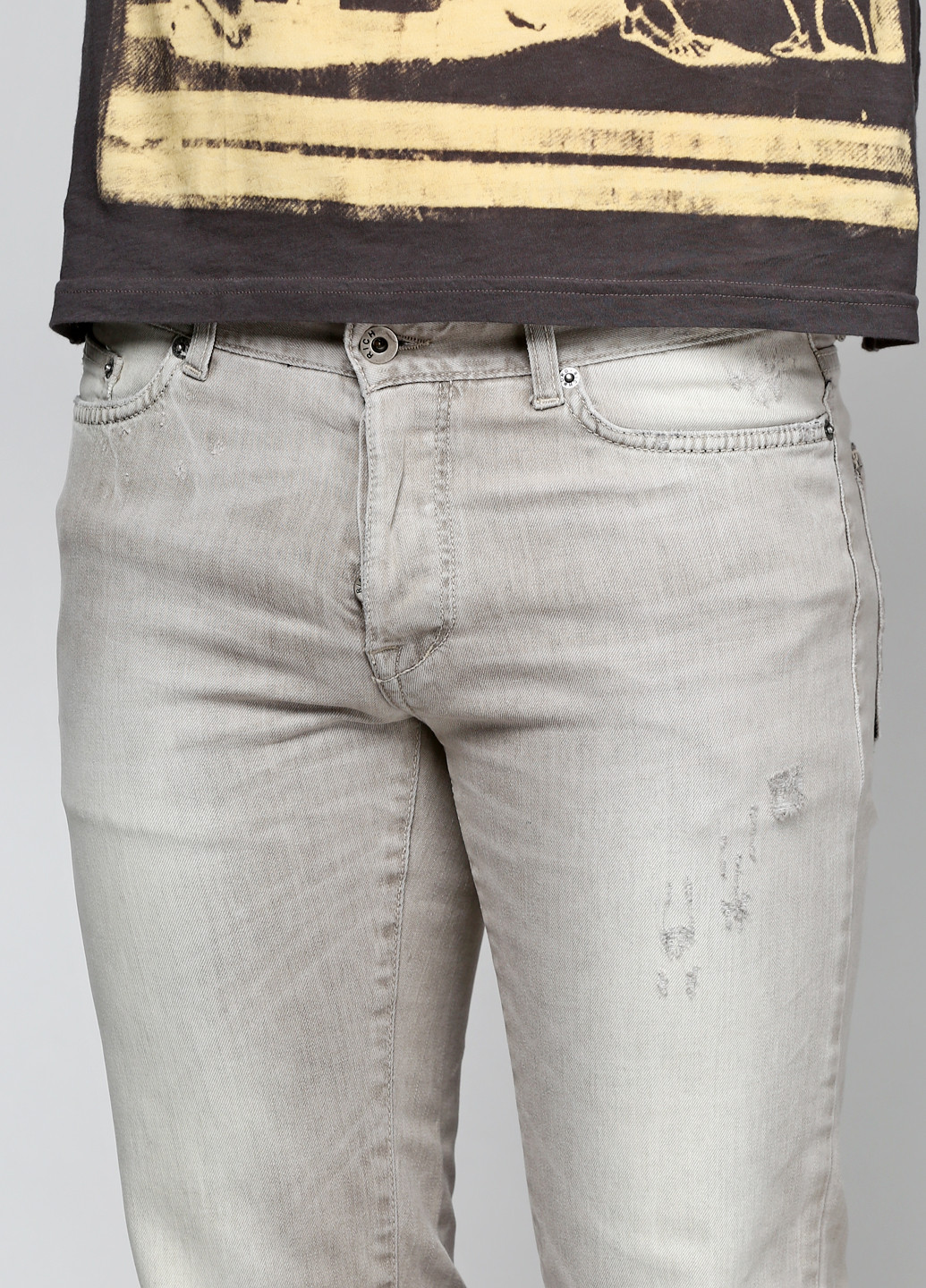 Светло-серые демисезонные прямые джинсы Richmond Denim