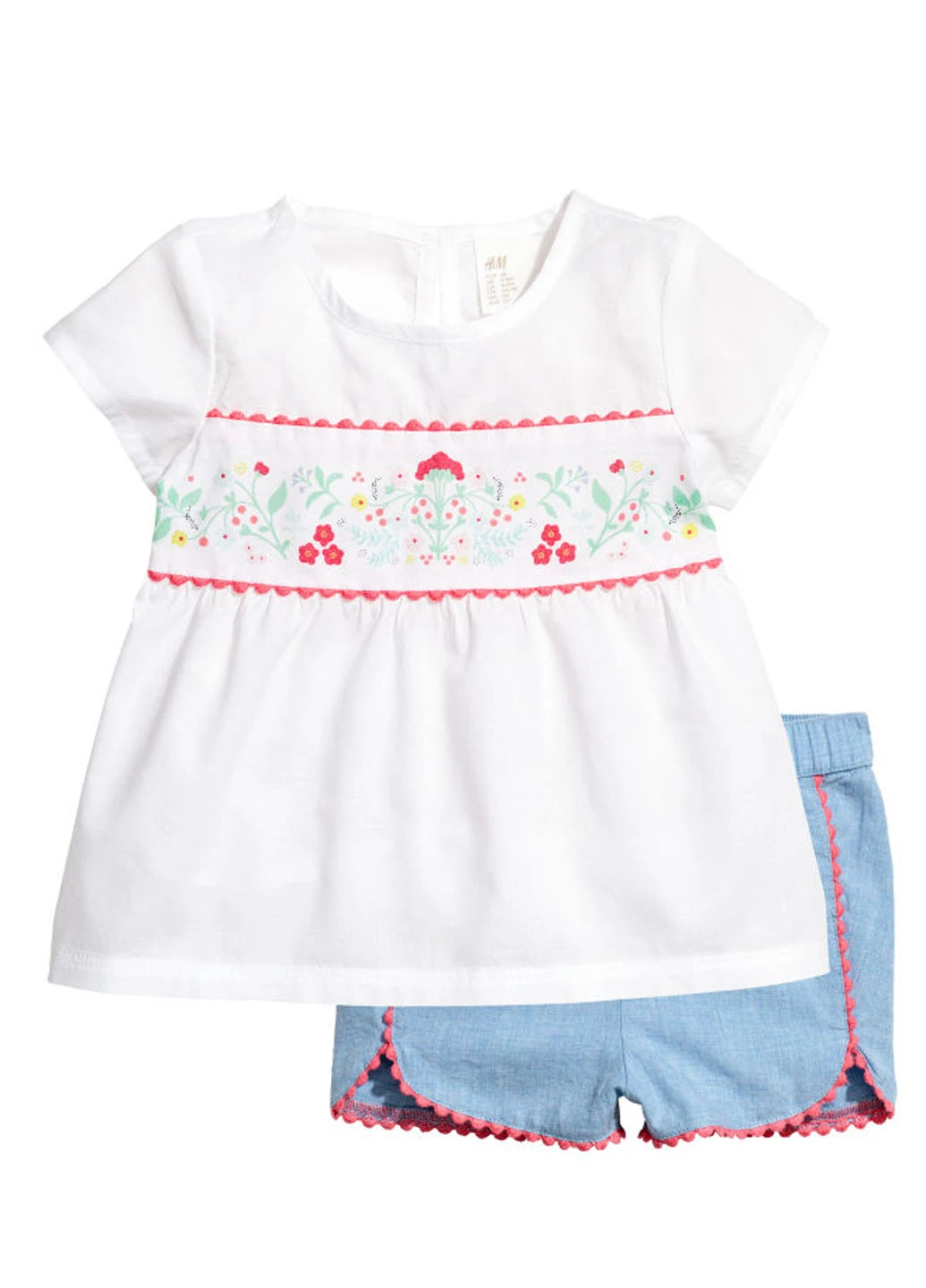 Белый демисезонный комплект (блуза, шорты) H&M