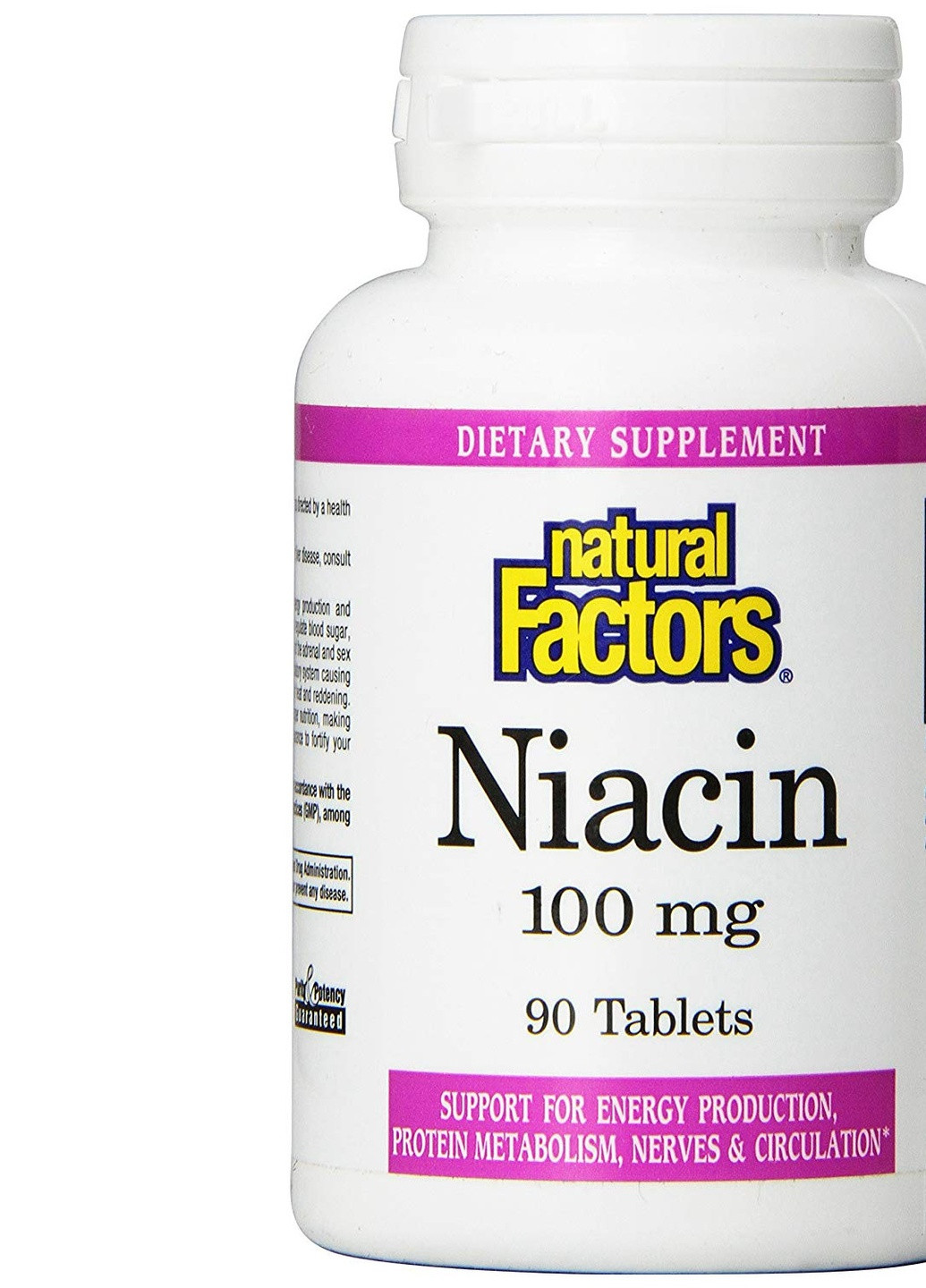 Ніацин Niacin 100mg 90 Tablets Natural Factors (254371977)