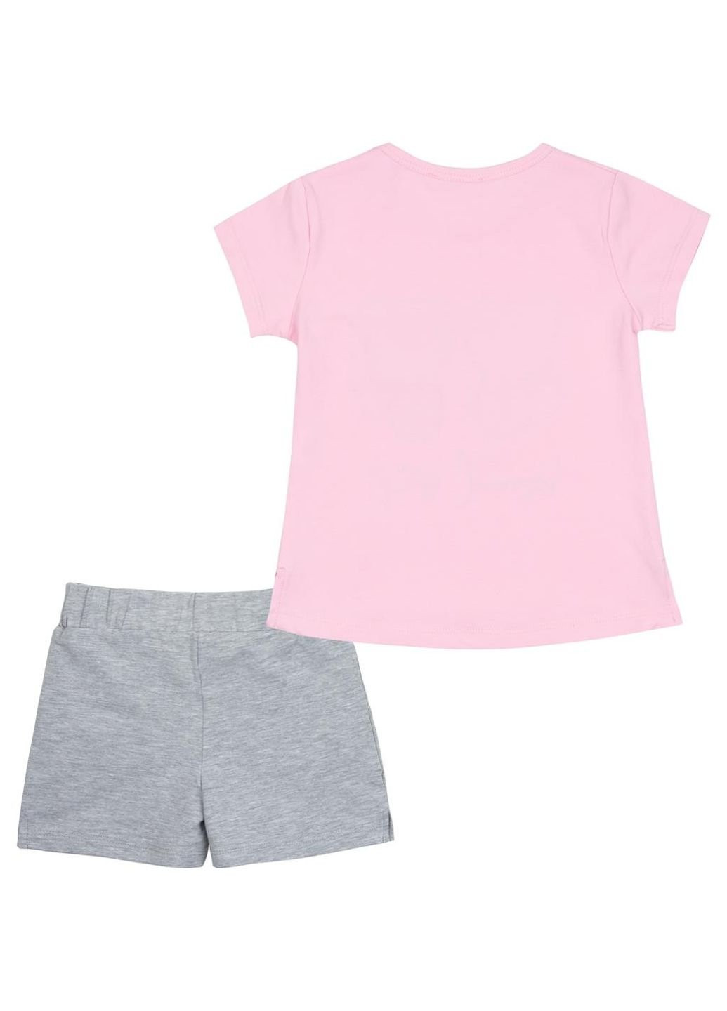 Светло-серый летний набор детской одежды с котятами (10843-110g-pink) Breeze