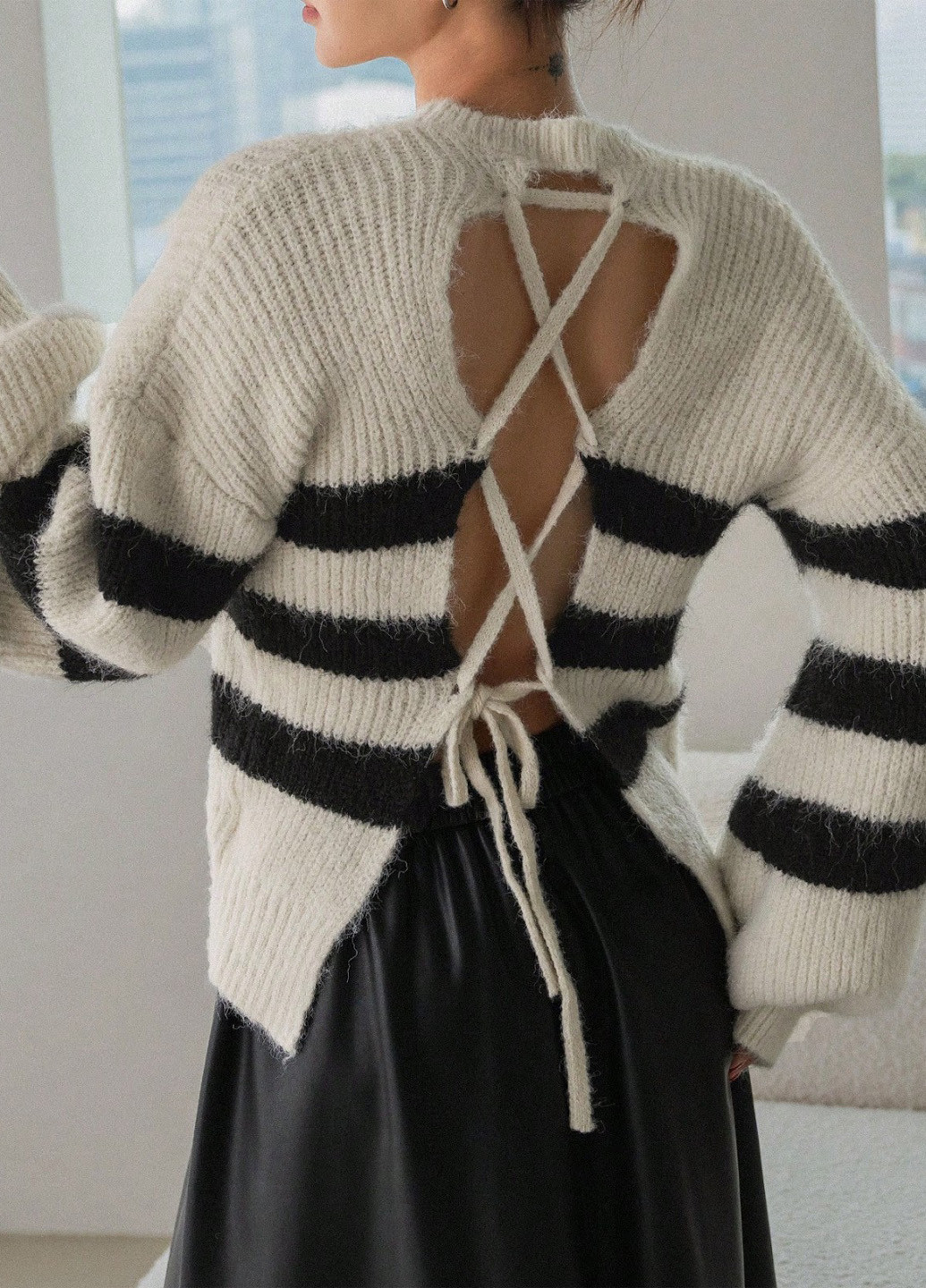 Чорно-білий демісезонний джемпер джемпер SHEIN