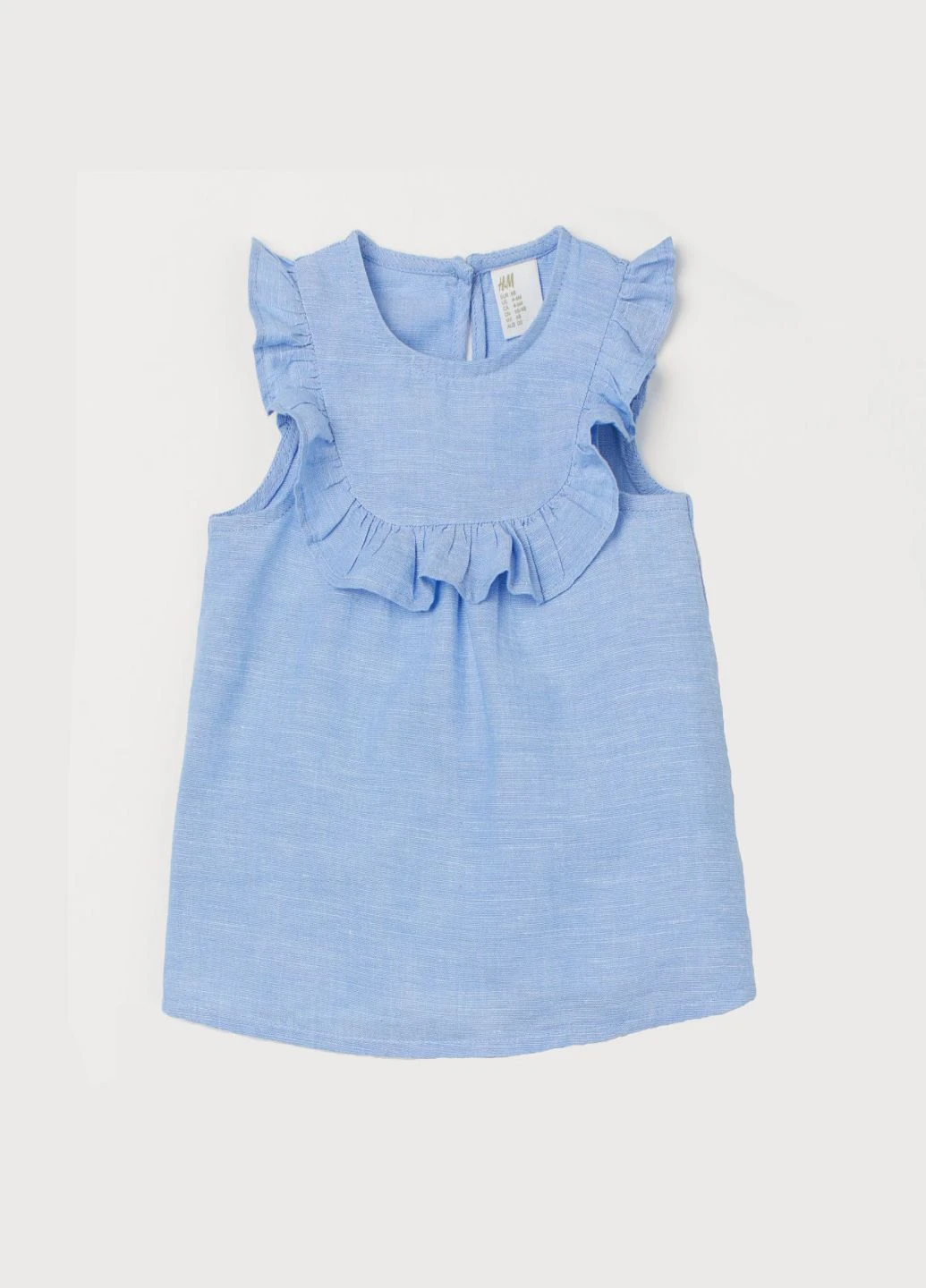 Голубая однотонная блузка H&M летняя
