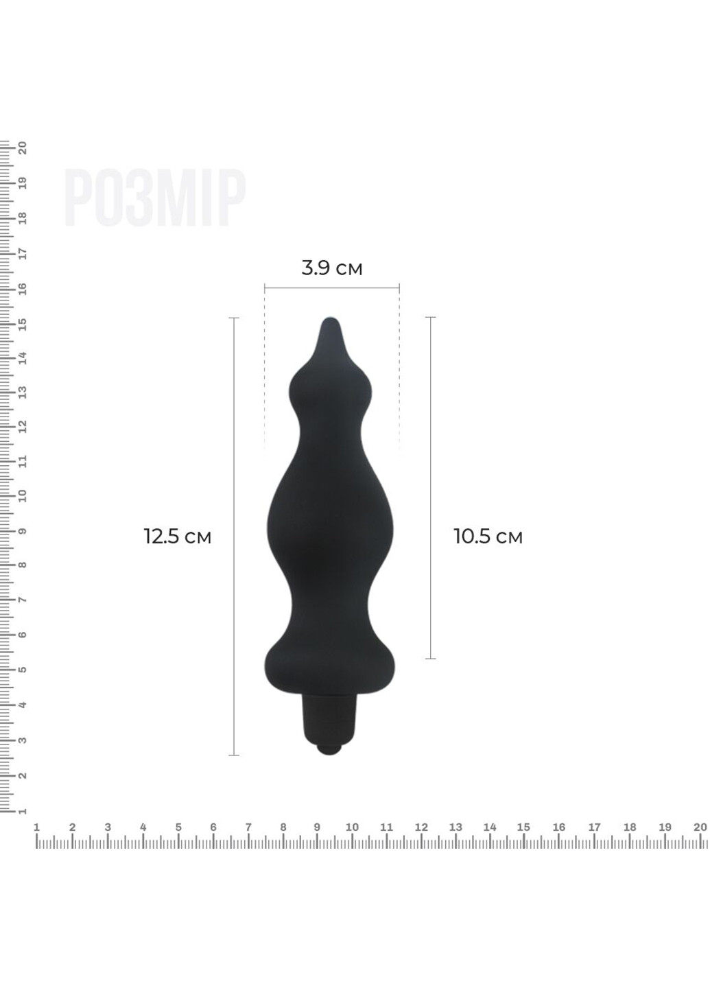 Анальна пробка із вібрацією Bullet Amuse Black, макс. діаметр 3,9см Adrien Lastic (254151550)