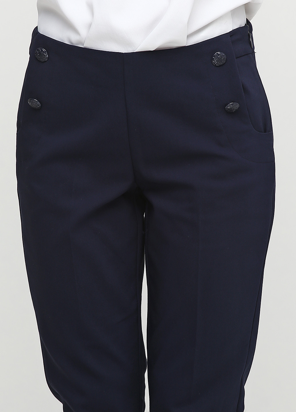 Темно-синие классические демисезонные прямые брюки Zero