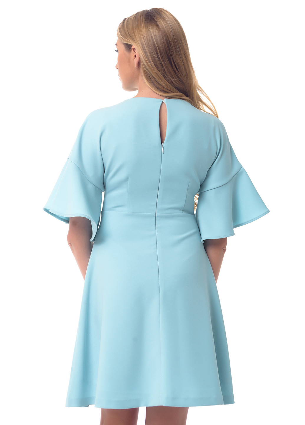 Блакитна кежуал сукня кльош GENEVIE однотонна