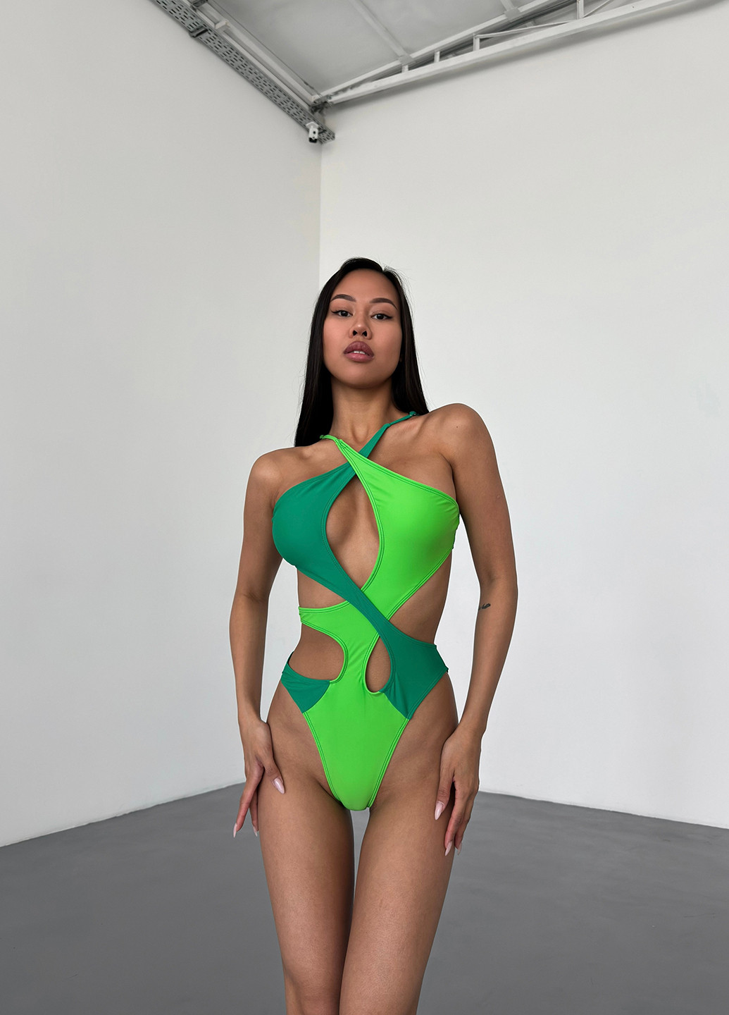 Зеленый летний купальник монокини, слитный NOVA VEGA