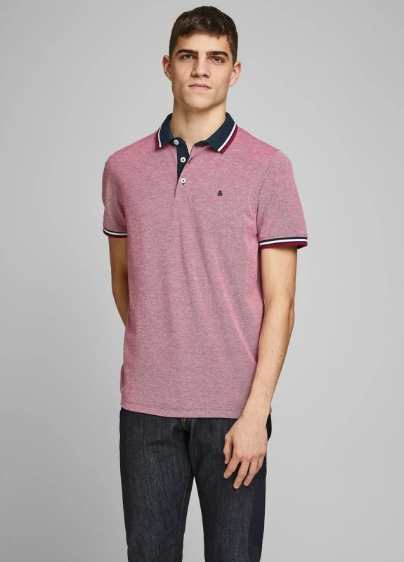 Красная футболка-поло для мужчин JACK&JONES
