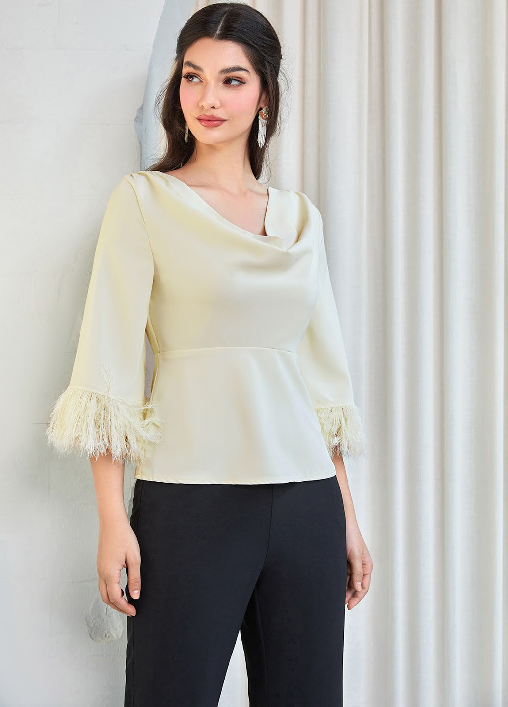 Айвір блуза з баскою SHEIN