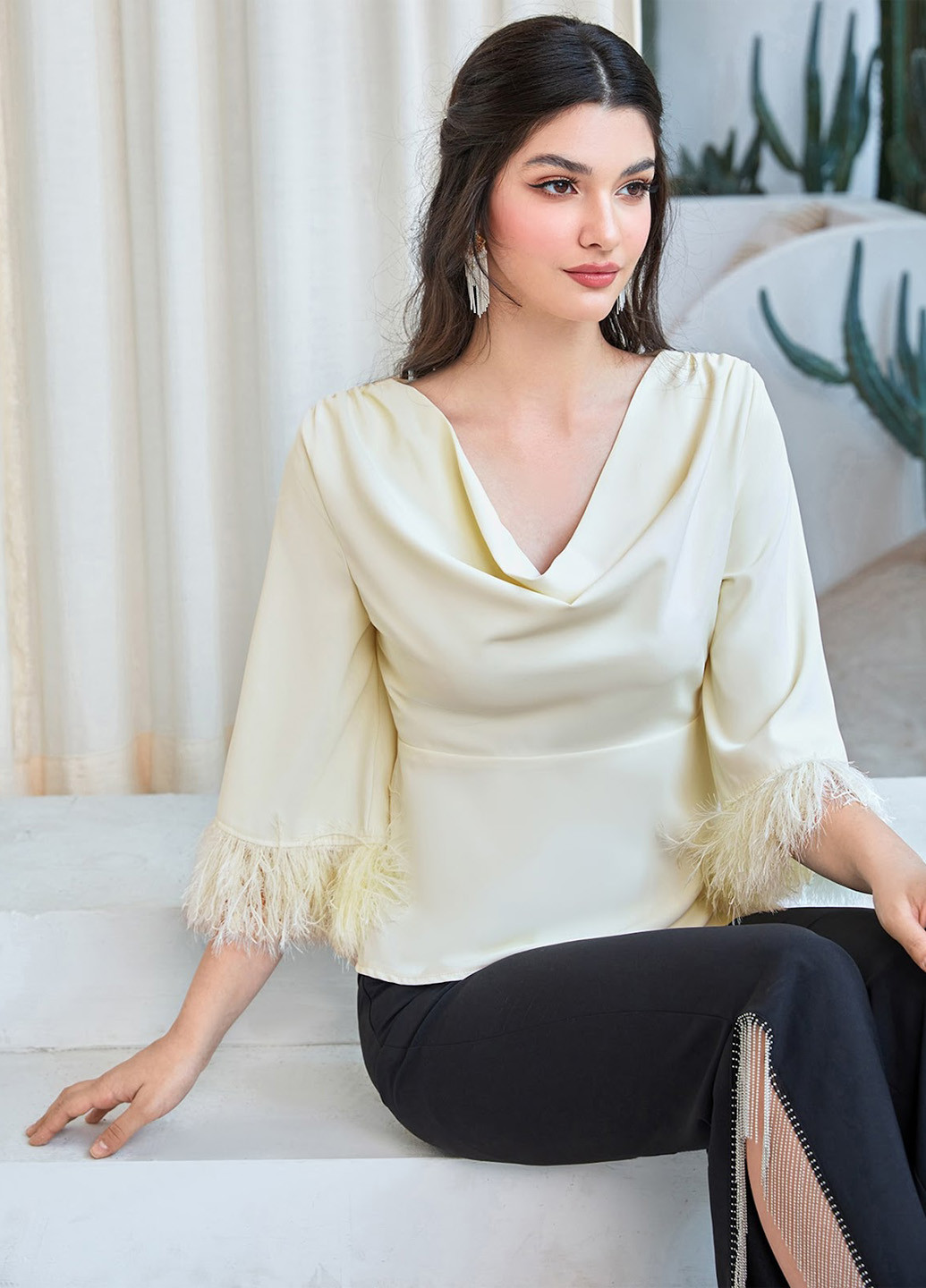 Айвір блуза з баскою SHEIN