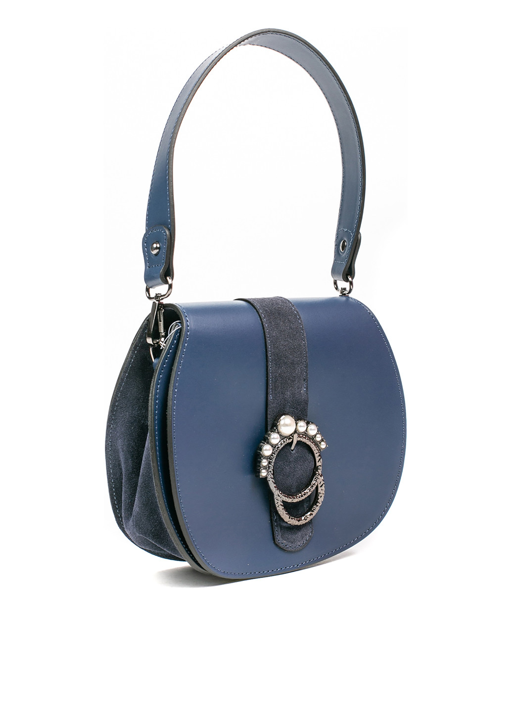 Сумка Italian Bags каркасная сумка однотонная синяя кэжуал