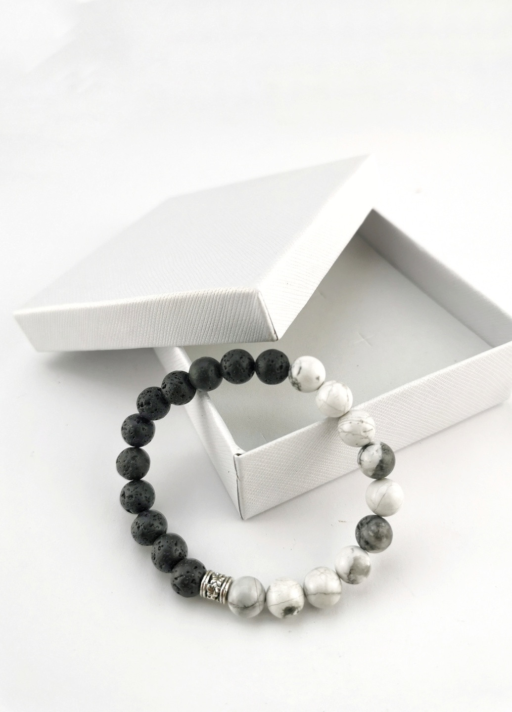 Браслет натуральный камень кахолонг и лава Luvete (238383981)