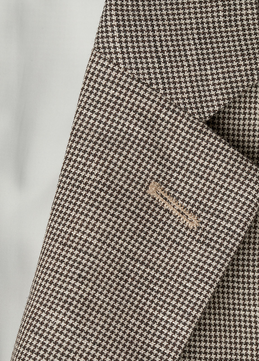 Пиджак H&M однобортный геометрический серый деловой лен, хлопок, костюмная