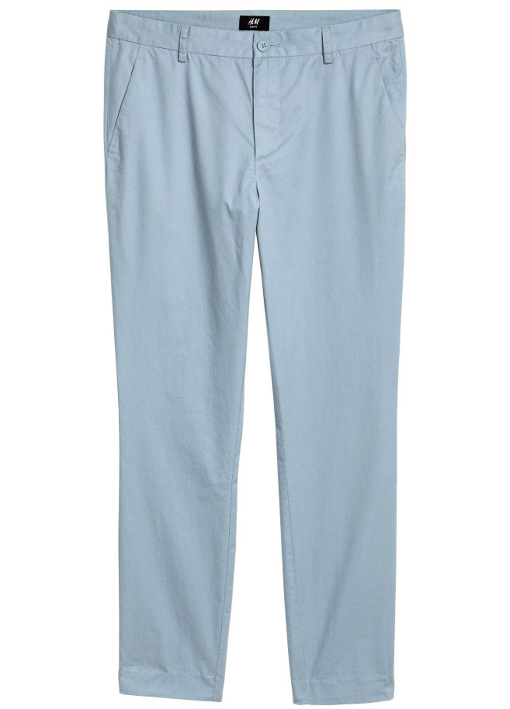 Голубые классические демисезонные зауженные брюки H&M