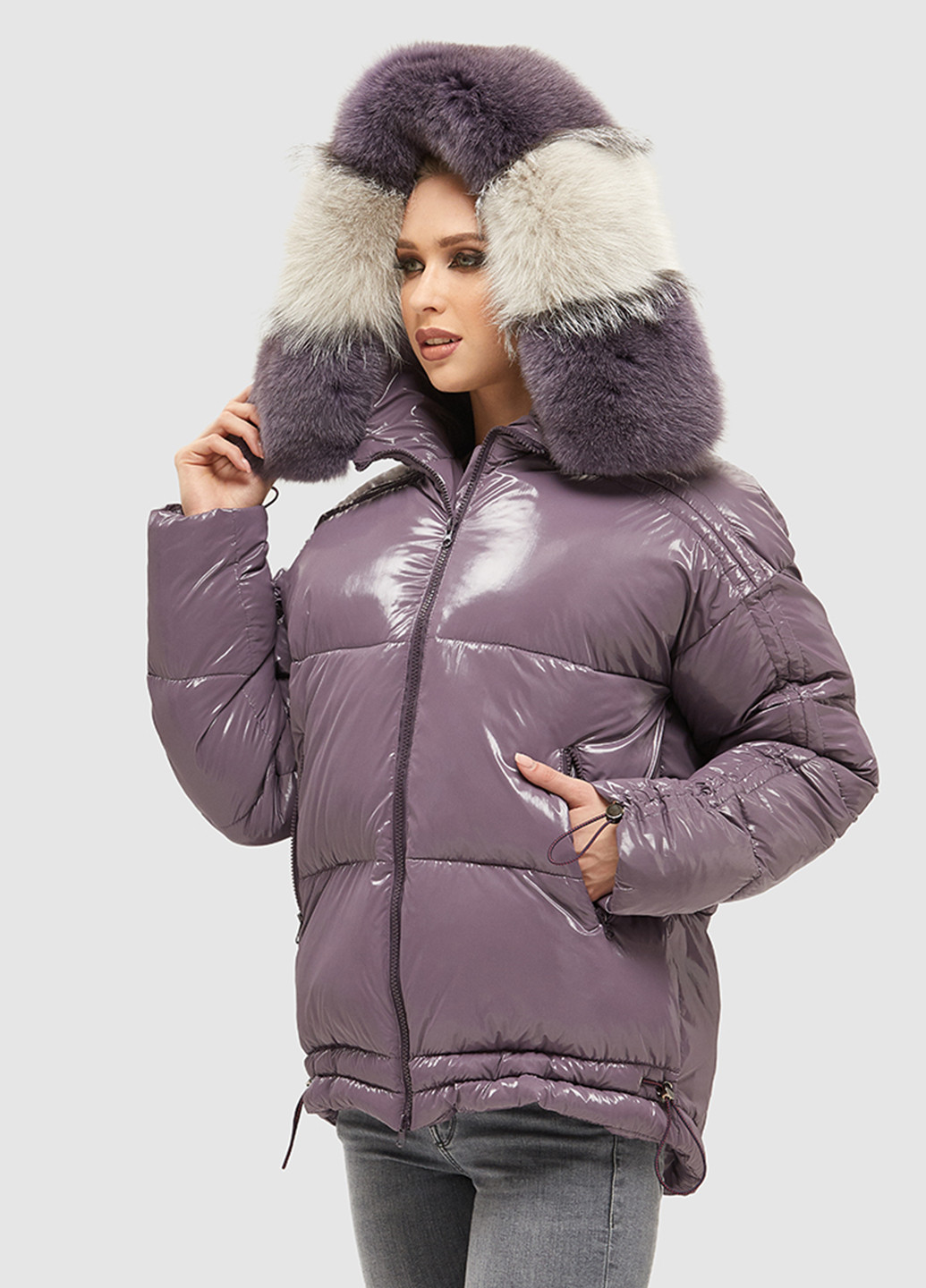 Сиреневая зимняя куртка MN