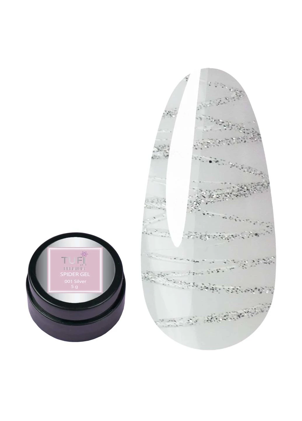 Паутинка PREMIUM Spider Gel Harley Quinn 001 светоотображающая серебро 5 гр (0103043) Tufi Profi 0 (250603518)