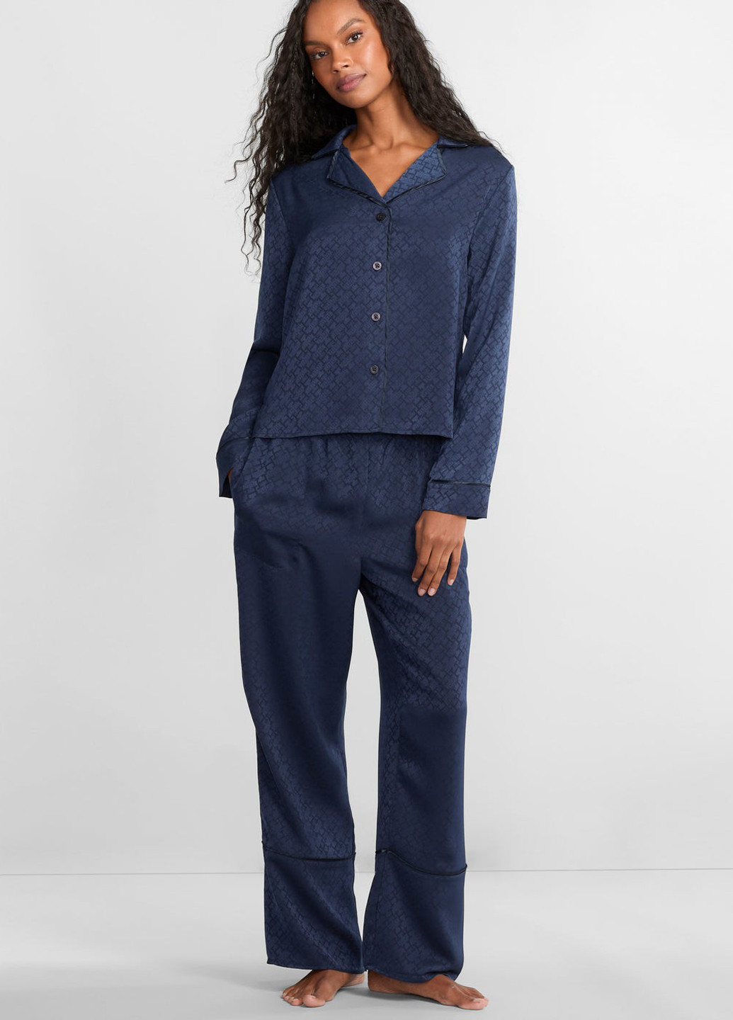 Синя всесезон піжама (сорочка, штани) кофта + брюки Tommy Hilfiger