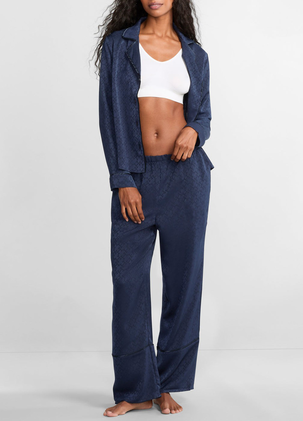 Синя всесезон піжама (сорочка, штани) кофта + брюки Tommy Hilfiger