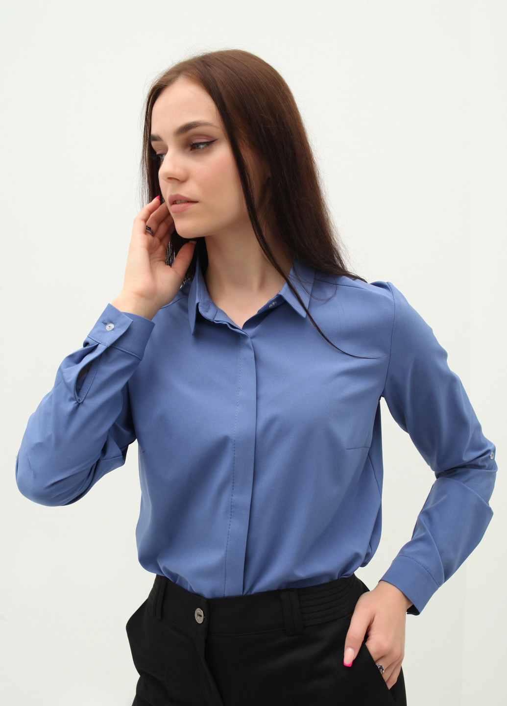 Синяя демисезонная блуза No Brand