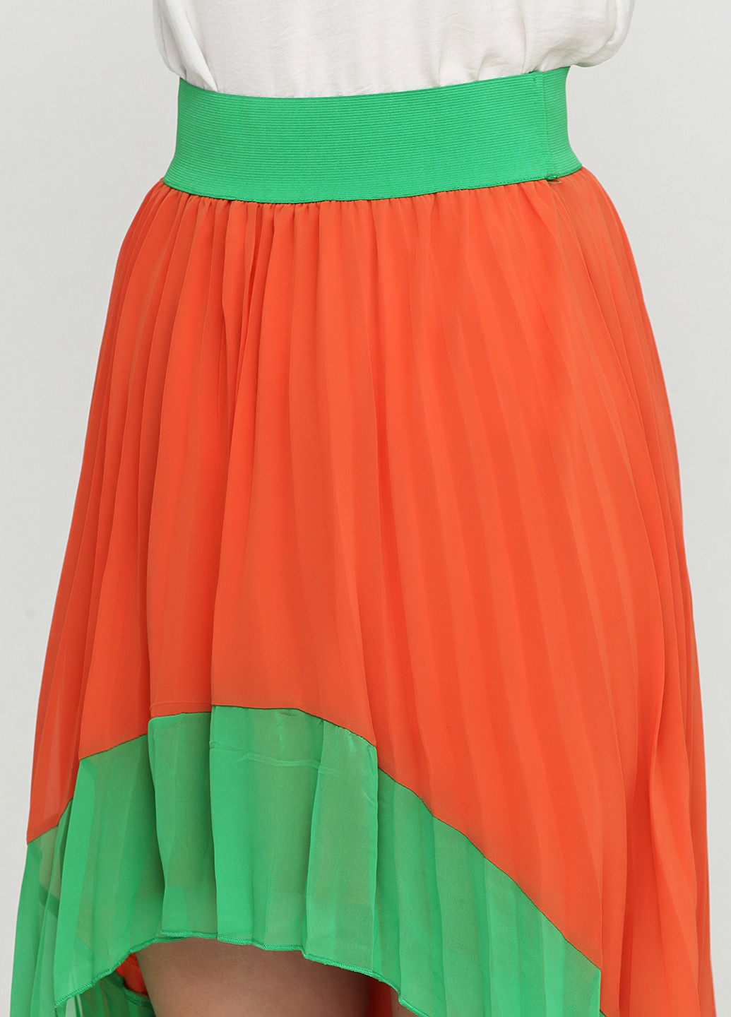Оранжевая кэжуал однотонная юбка Perfect Woman плиссе