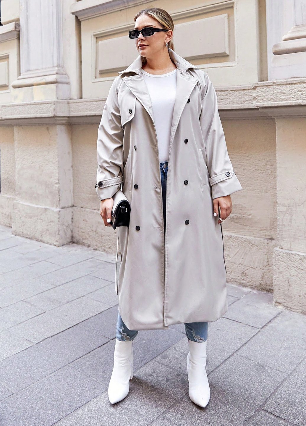 Плащ SHEIN тренчкот на пуговицах демисезон (330486588)