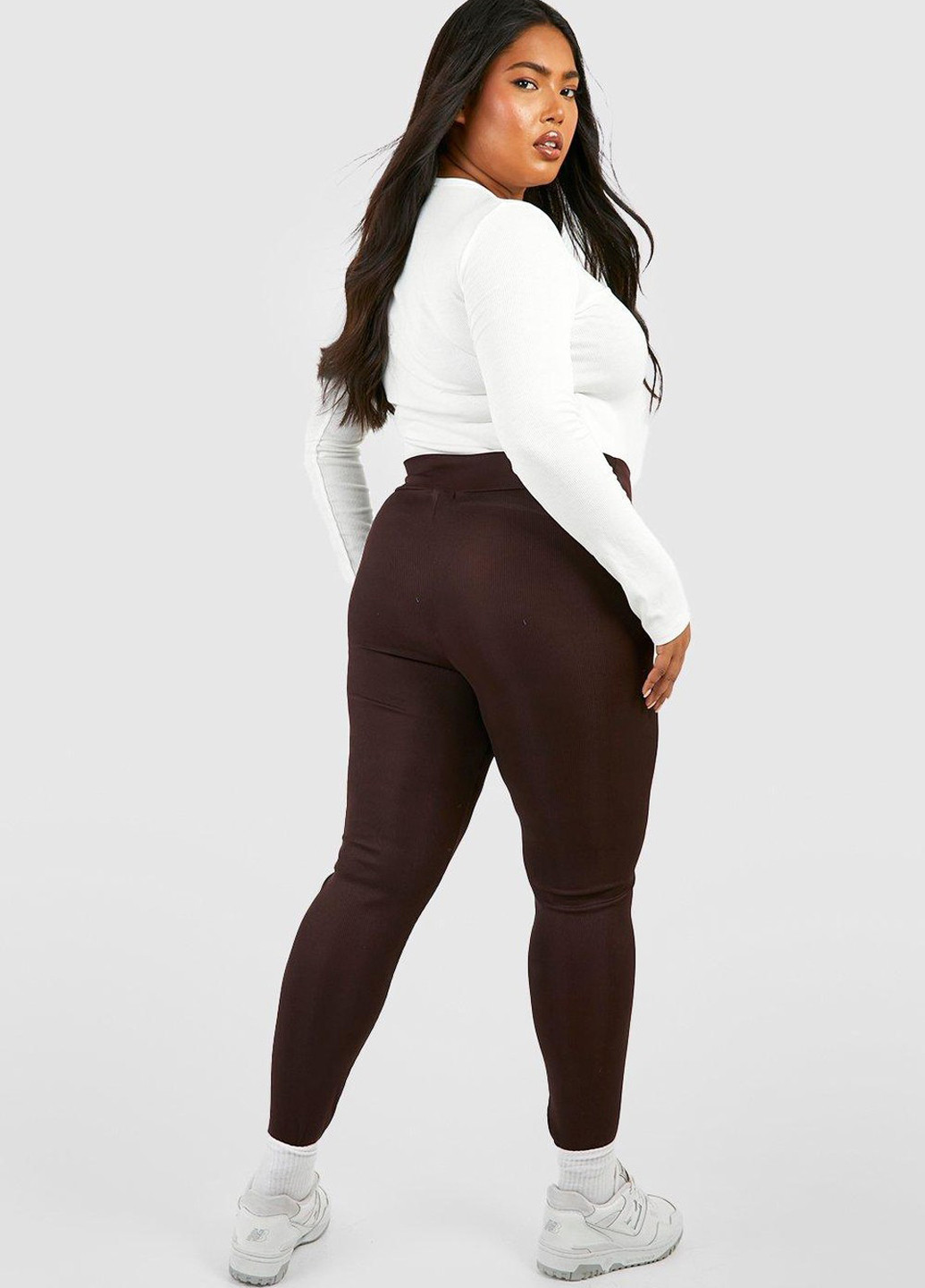 Темно-коричневые демисезонные леггинсы Boohoo