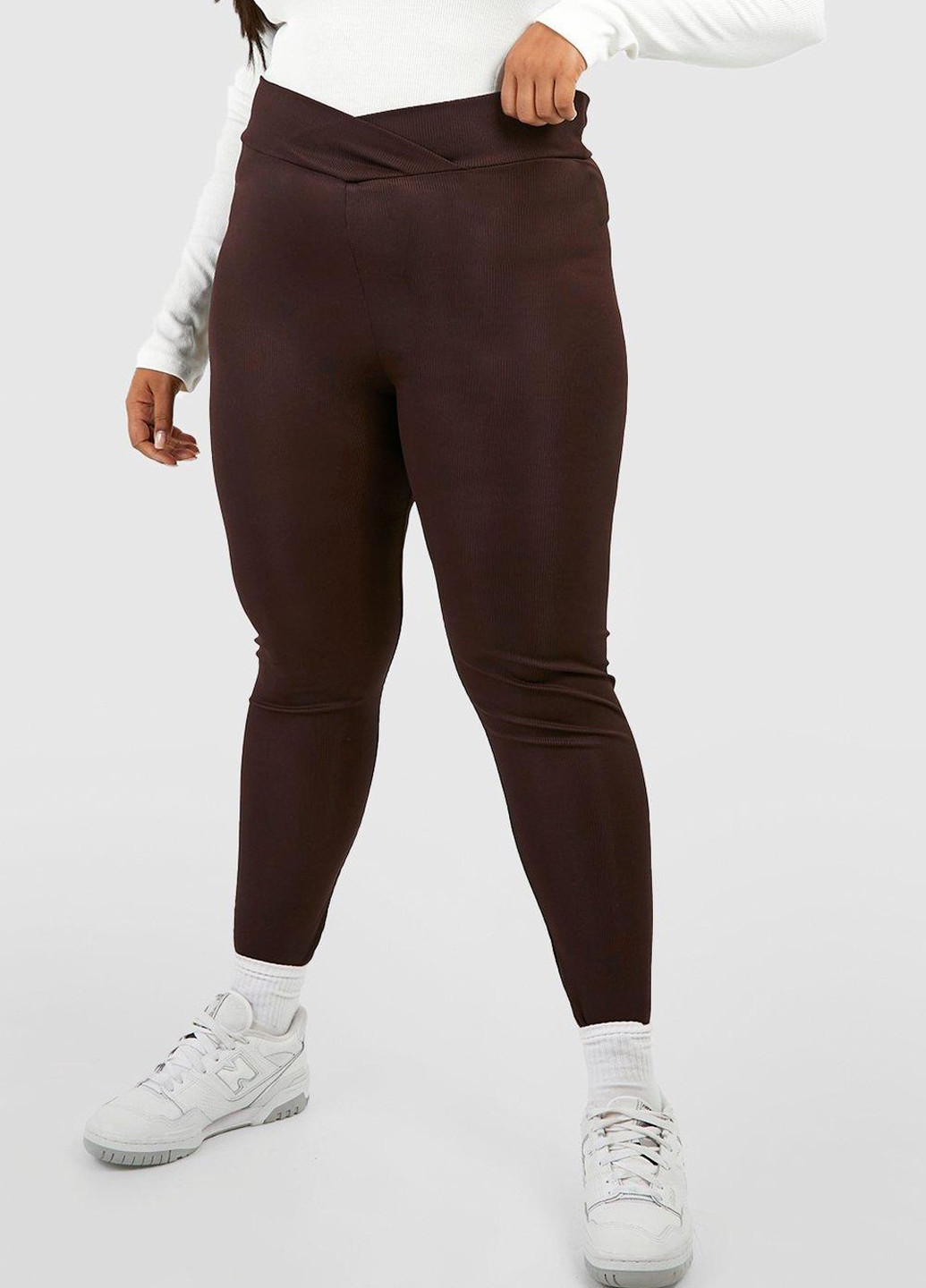 Темно-коричневые демисезонные леггинсы Boohoo