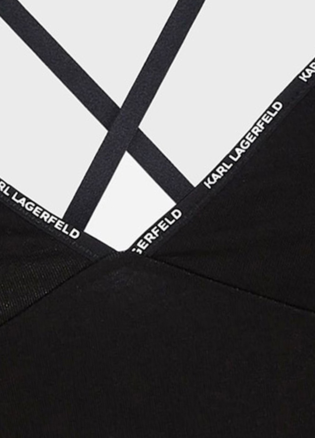 Чёрный топ бюстгальтер Karl Lagerfeld без косточек трикотаж, хлопок