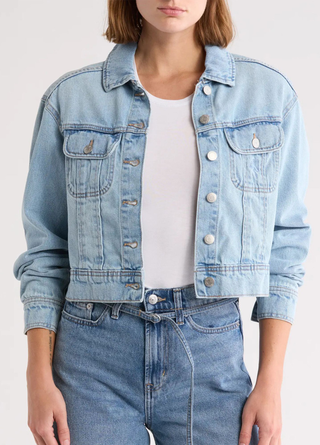 Светло-голубая демисезонная куртка куртка-пиджак Calvin Klein