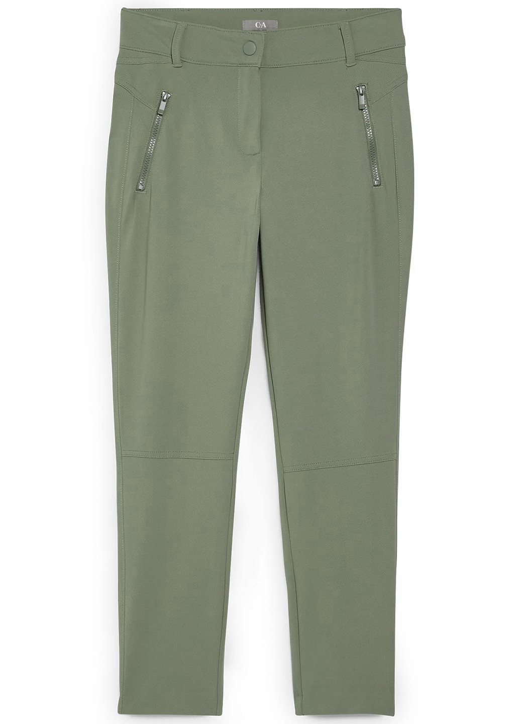 Серо-зеленые кэжуал летние зауженные брюки C&A